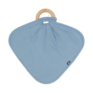 Lovey in Slate with Removable Wooden Teething Ring