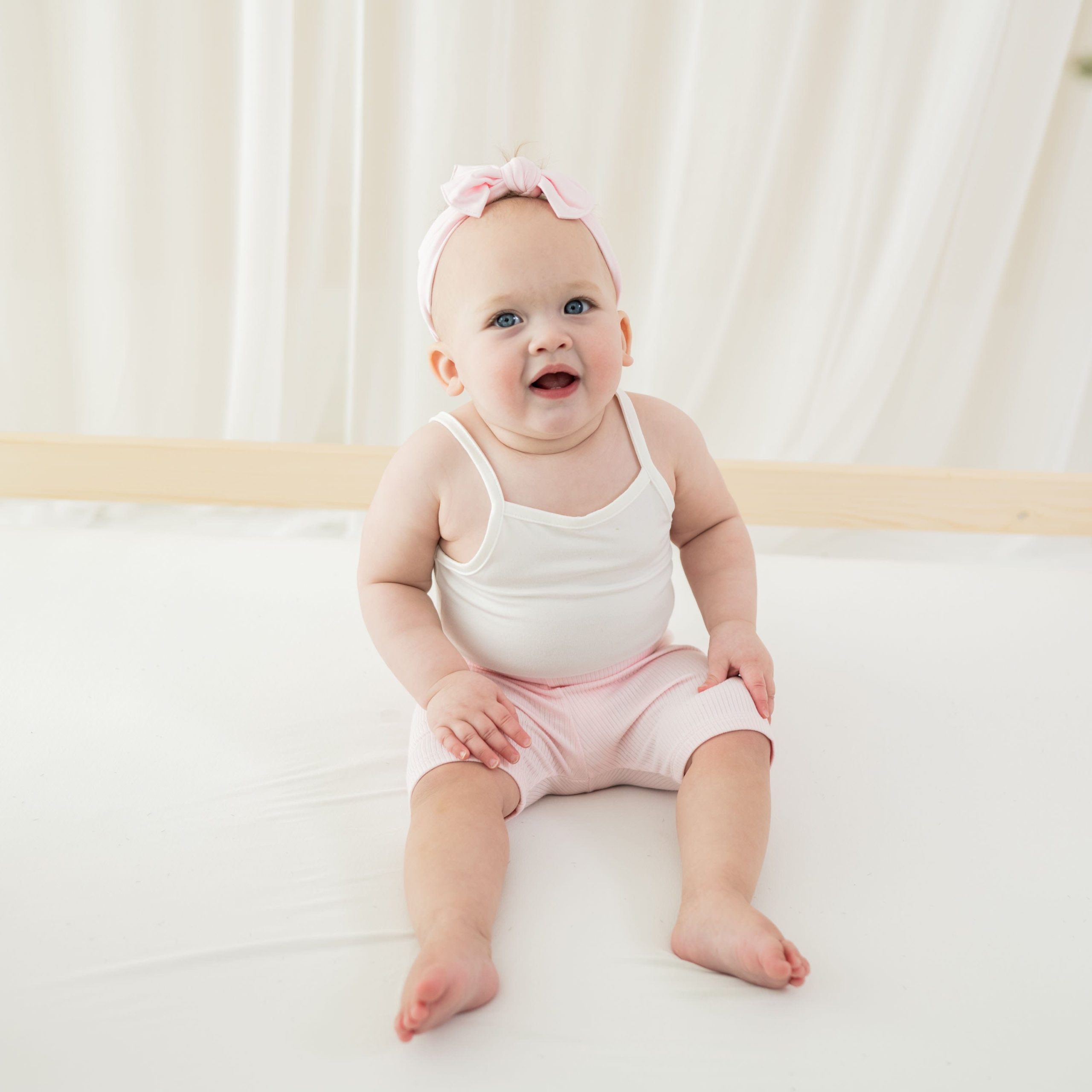 Ribbed Toddler Biker Shorts in Sakura - Image 3