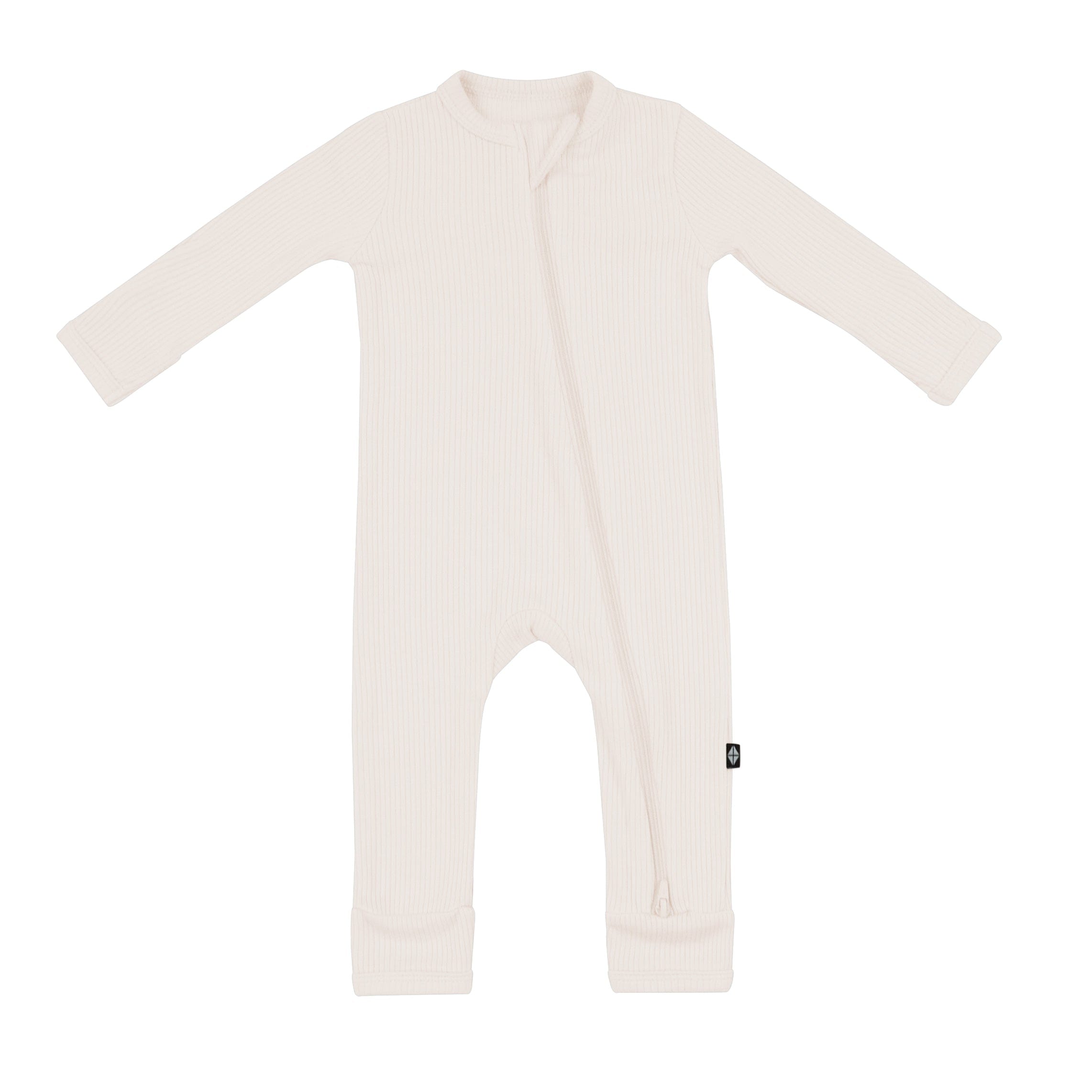Ribbed Zipper Romper in Oat - Image 2