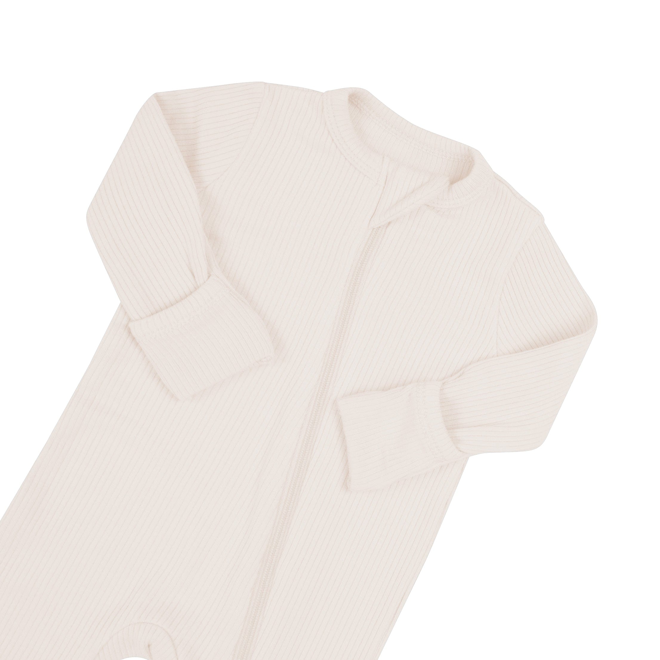 Ribbed Zipper Romper in Oat - Image 5