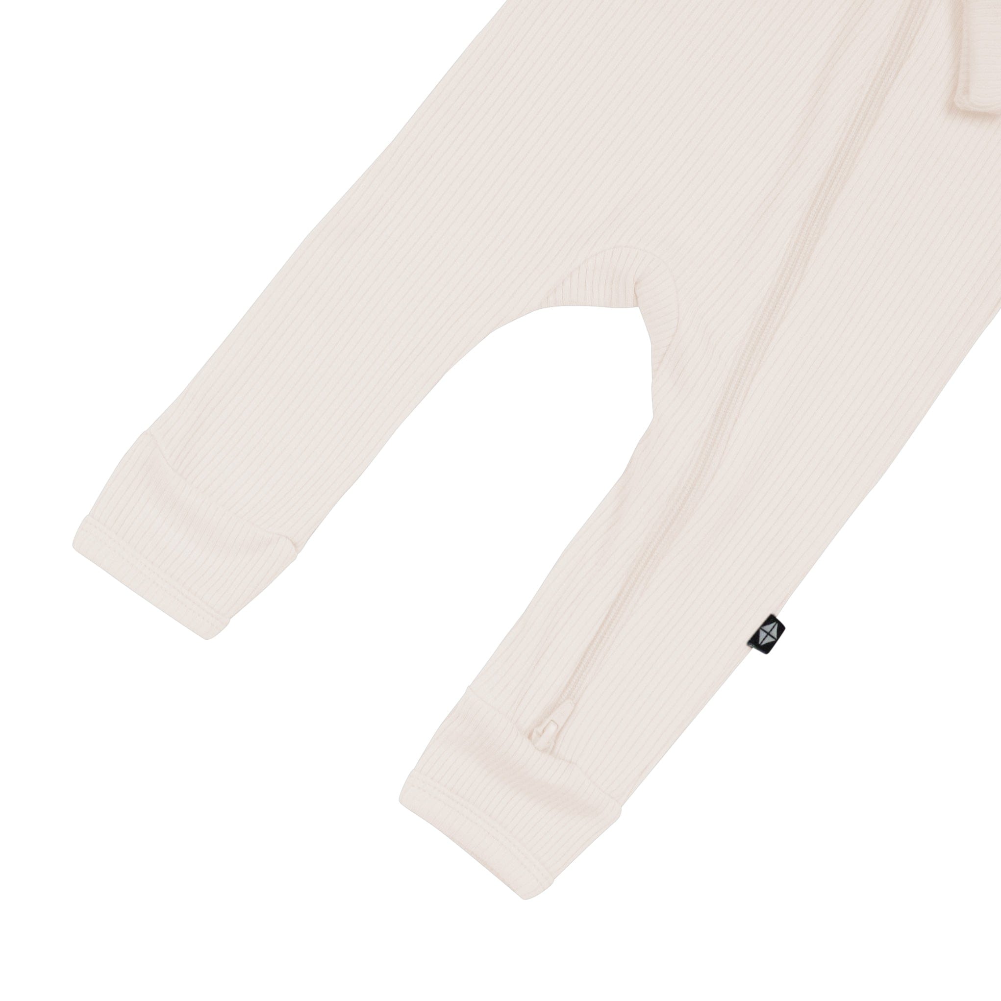 Ribbed Zipper Romper in Oat - Image 6