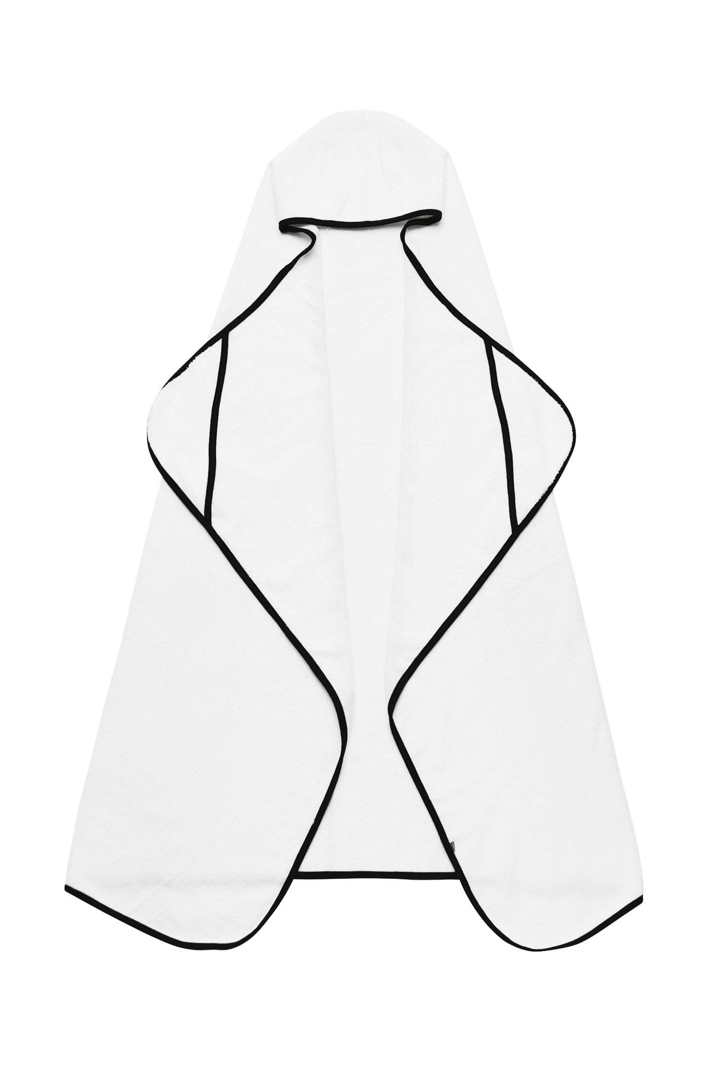 Toddler Hooded Bath Towel in Cloud with Midnight Trim - Image 2