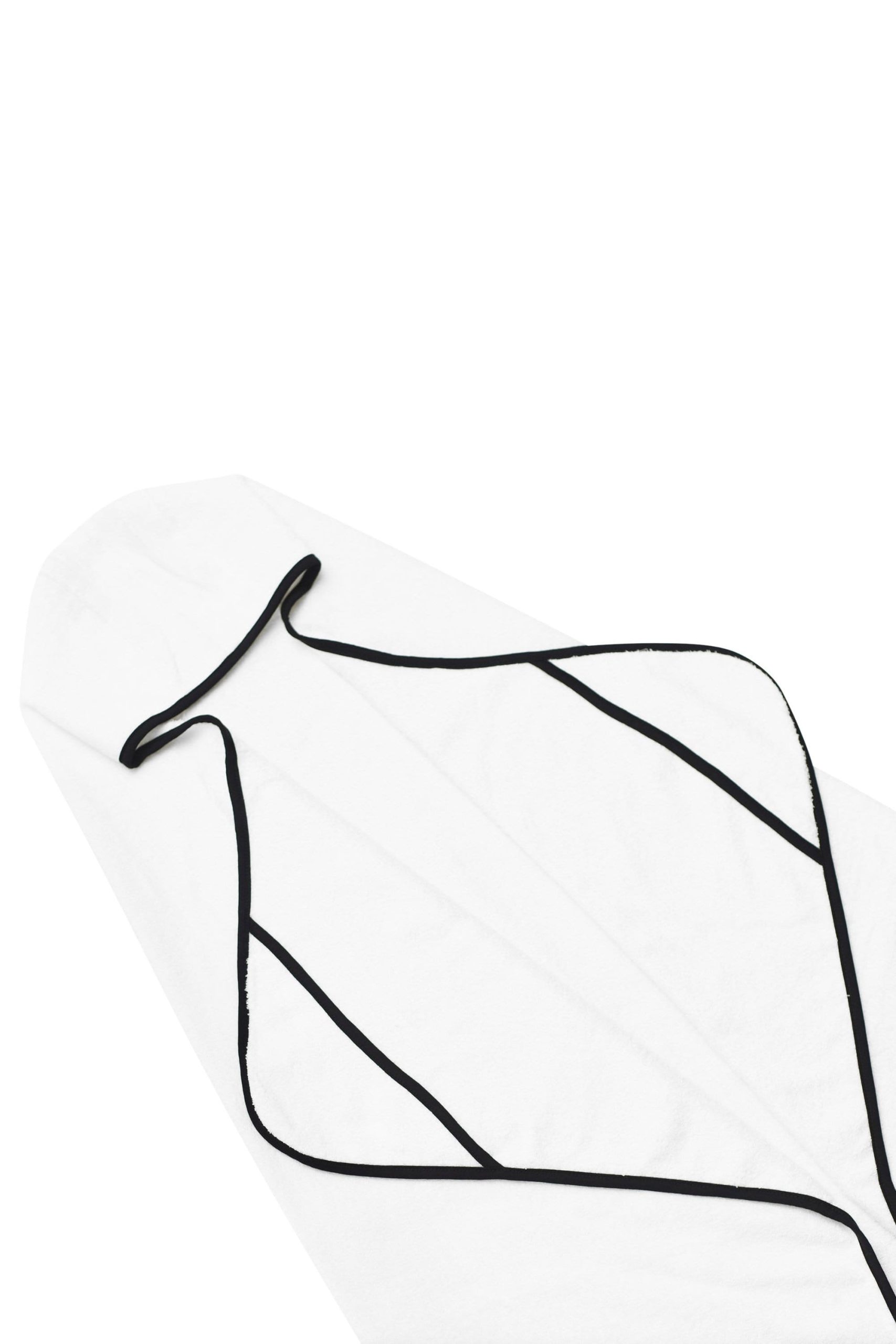 Toddler Hooded Bath Towel in Cloud with Midnight Trim - Image 3