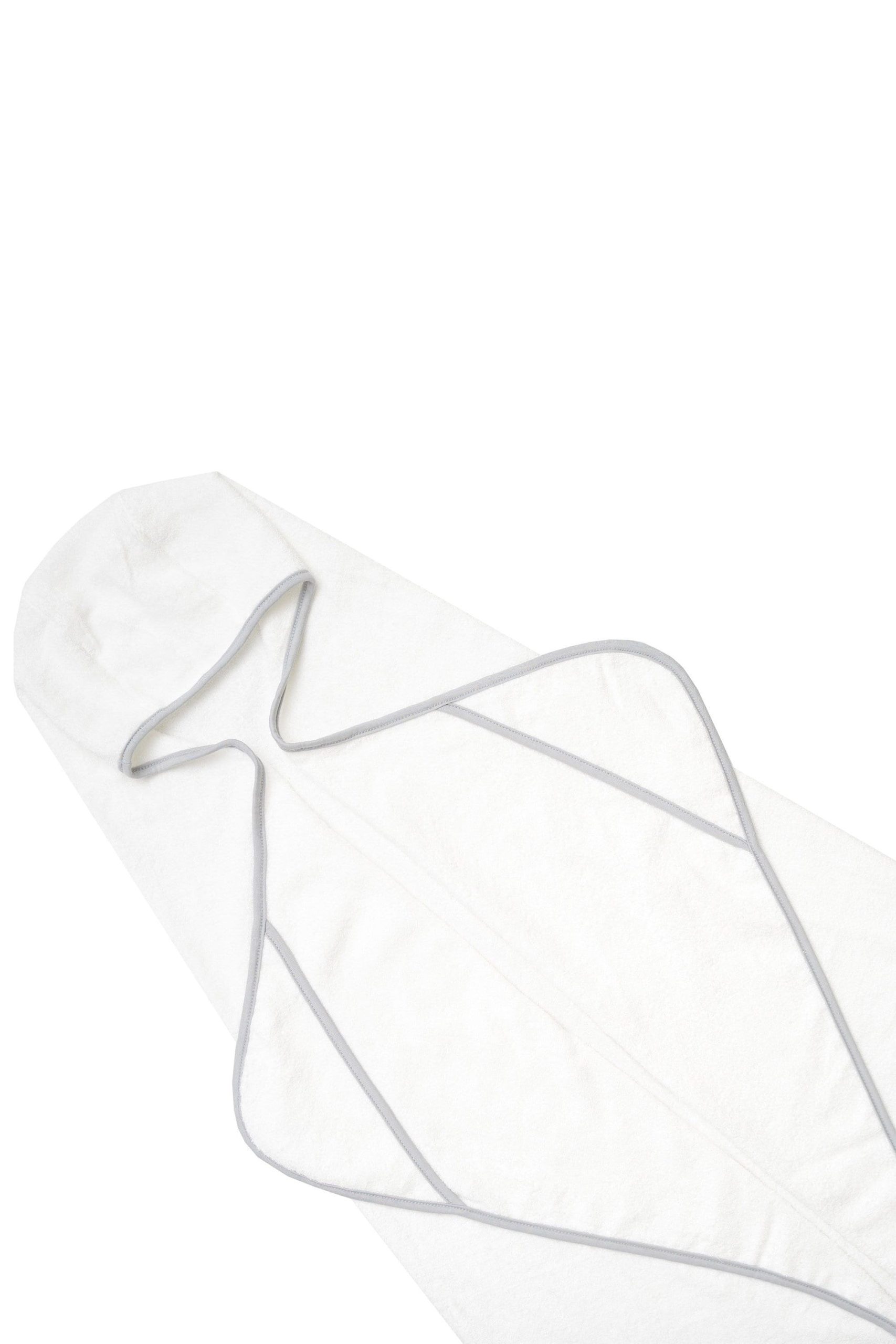Toddler Hooded Bath Towel in Cloud with Storm Trim - Image 3