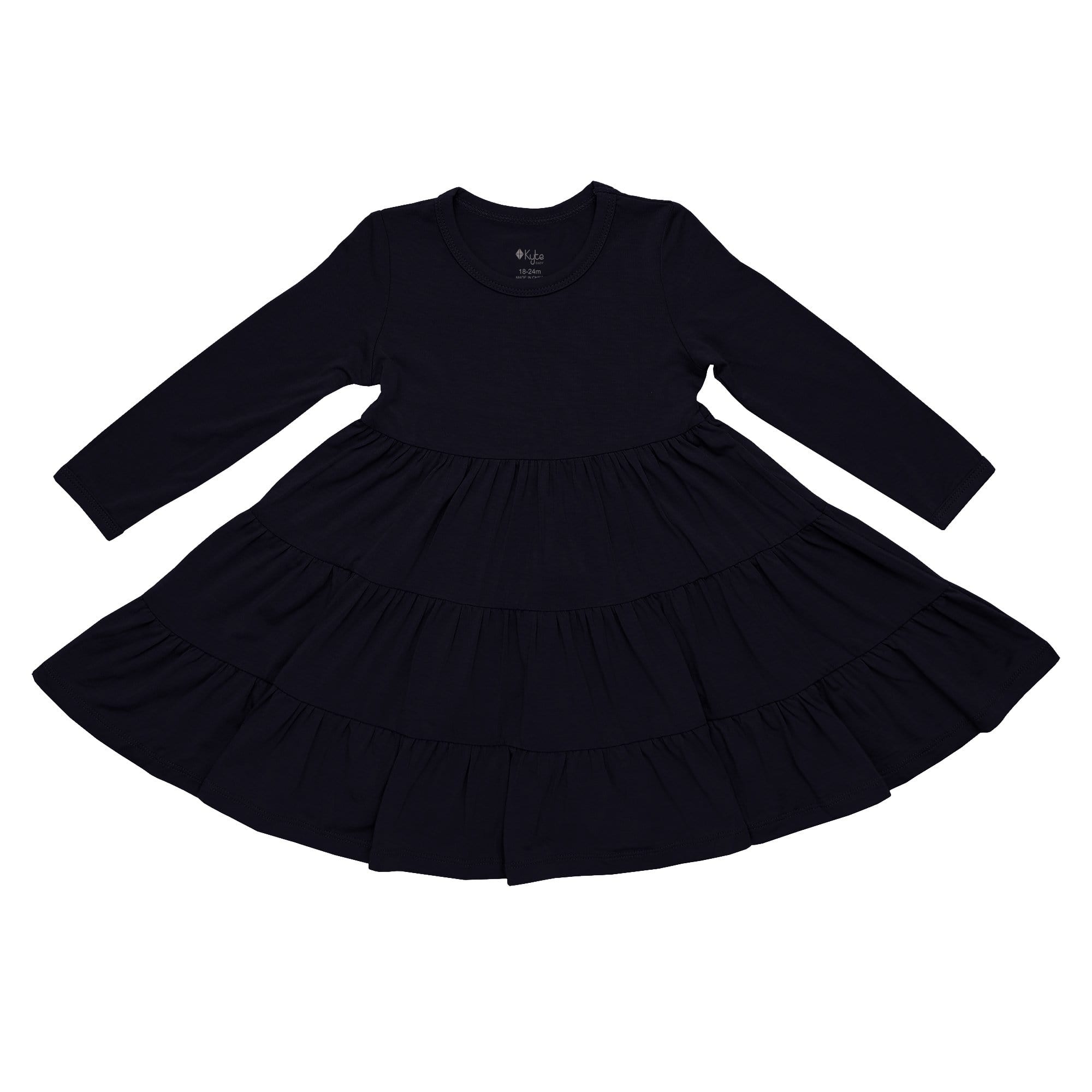 Long Sleeve Tiered Dress in Midnight - Image 2