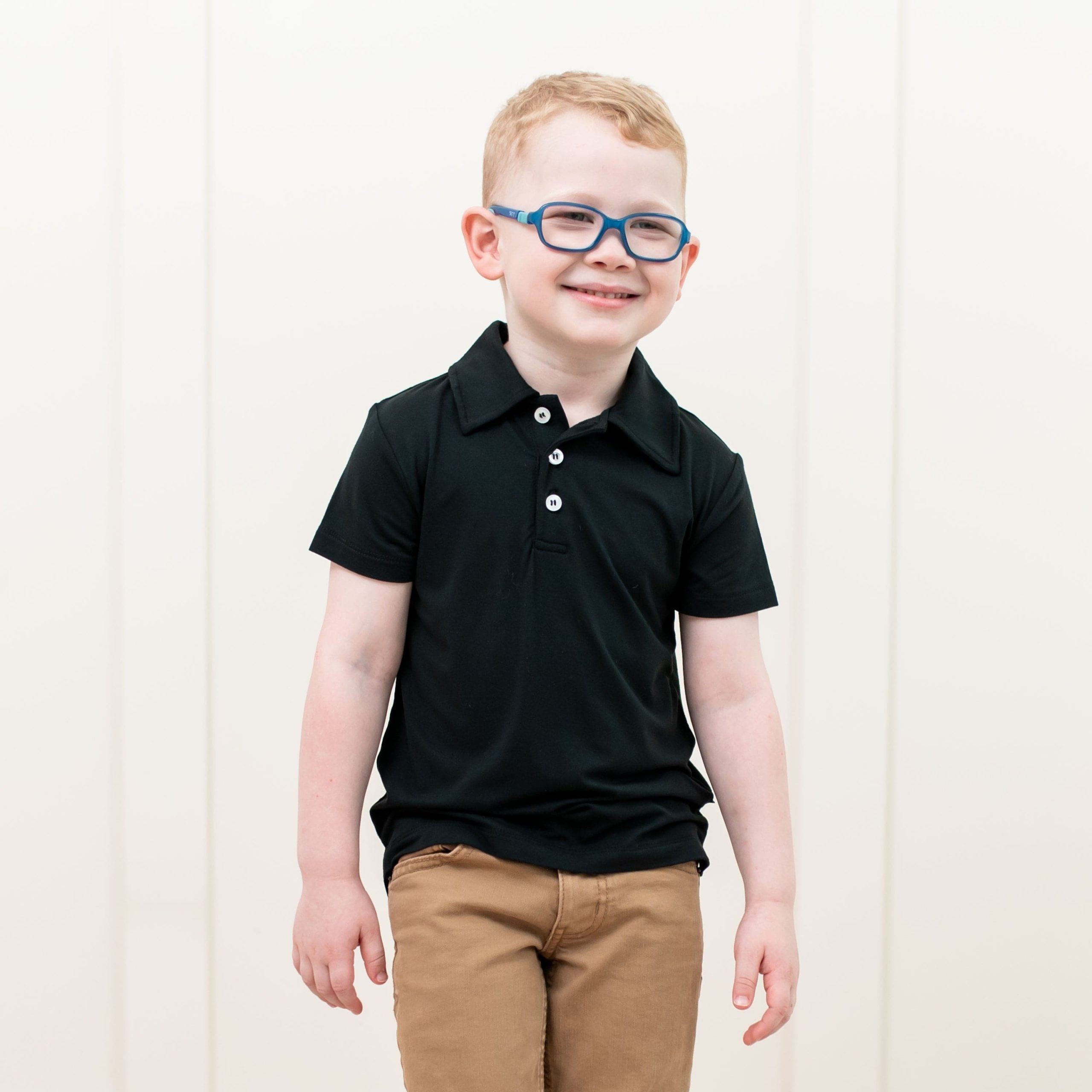 Toddler Short Sleeve Polo in Midnight - Image 3