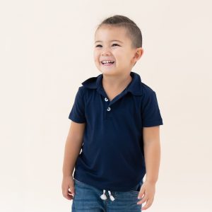 Toddler Short Sleeve Polo in Navy