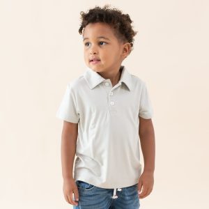 Toddler Short Sleeve Polo in Oat