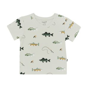 Toddler V-Neck Tee in Fishing