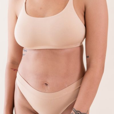 Women's Scoop Neck Bralette in Chai