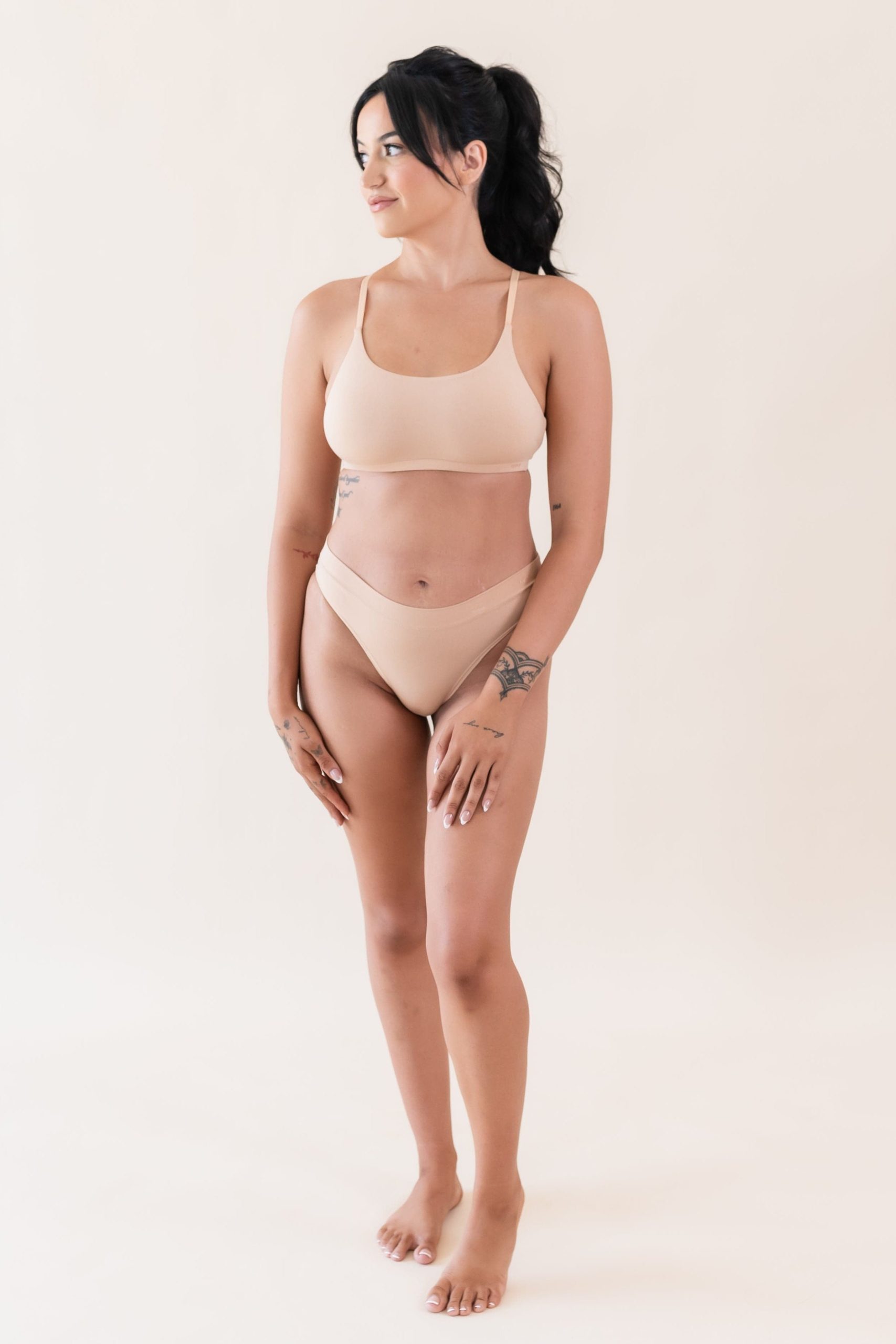 Women's Scoop Neck Bralette in Chai - Image 2
