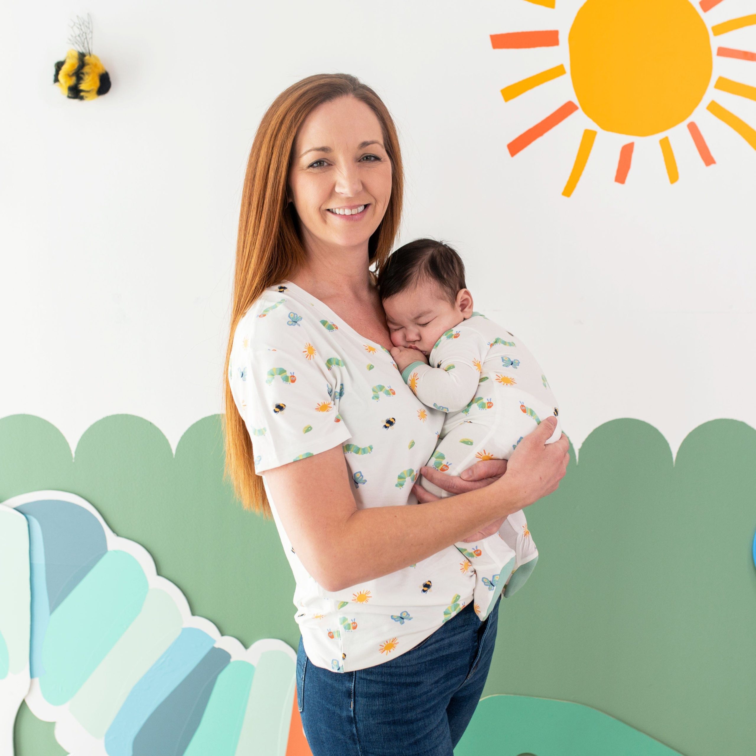 Womens Relaxed Fit V-Neck in The Very Hungry Caterpillar and Friends