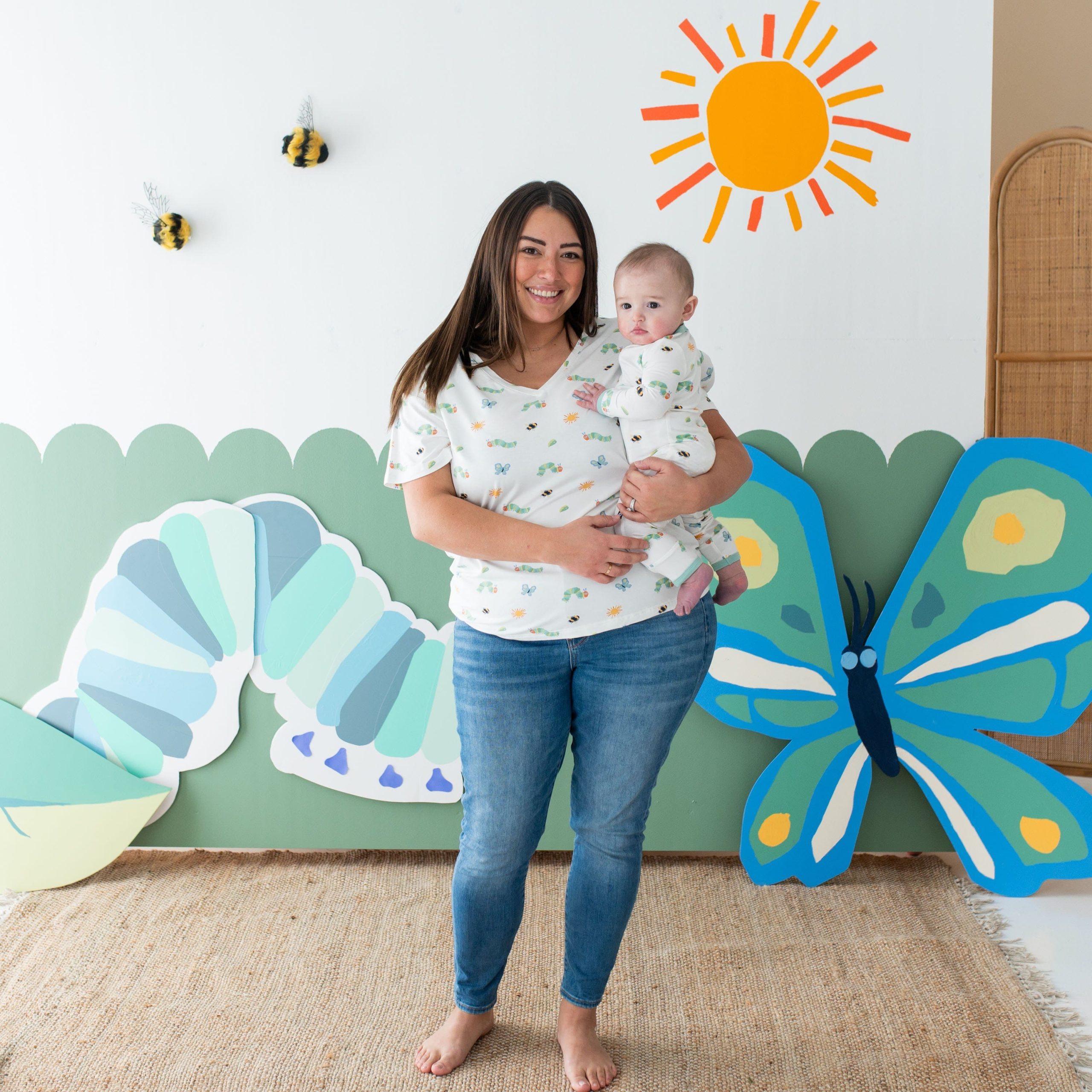 Womens Relaxed Fit V-Neck in The Very Hungry Caterpillar and Friends - Image 2