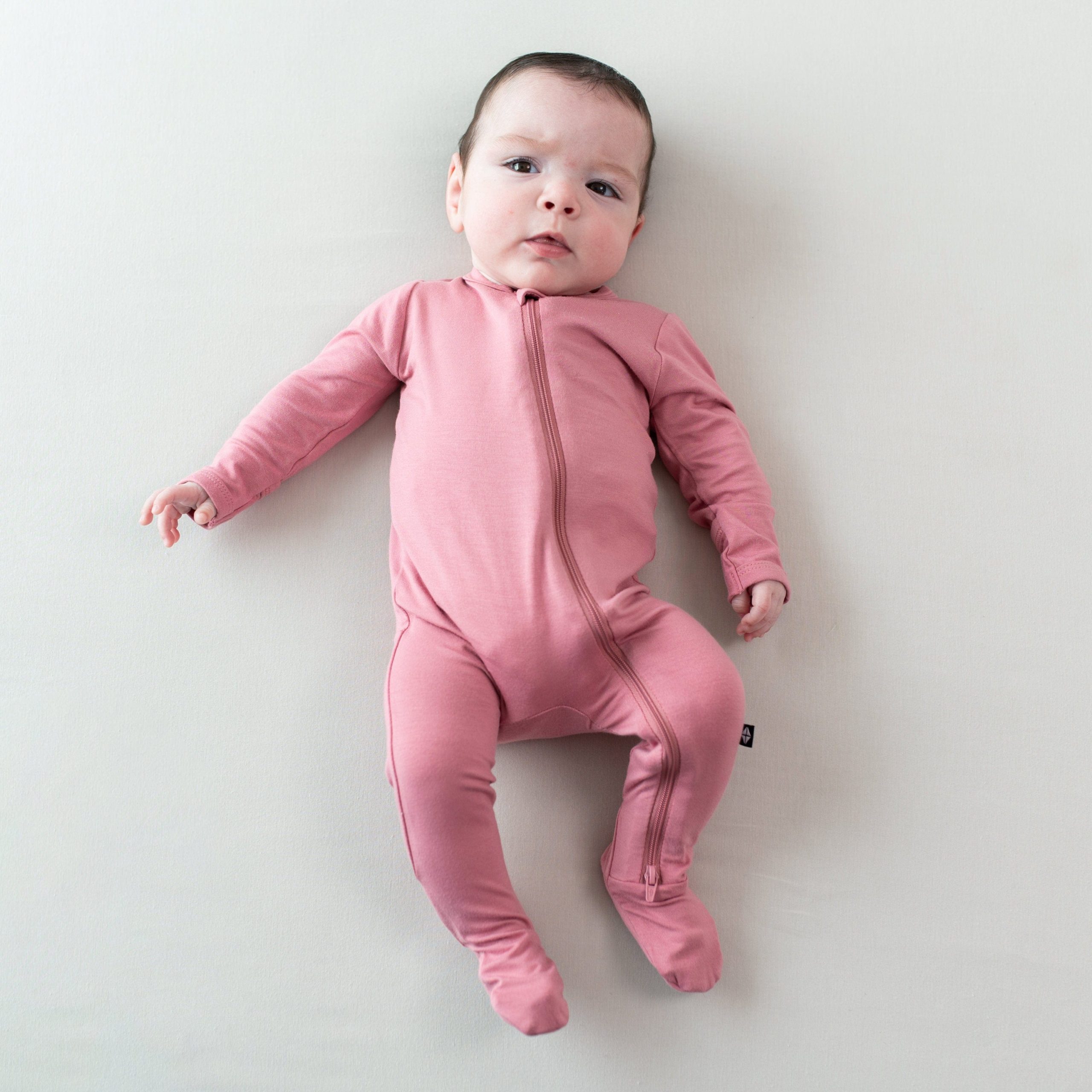 Zippered Footie in Apple Blossom - Image 3