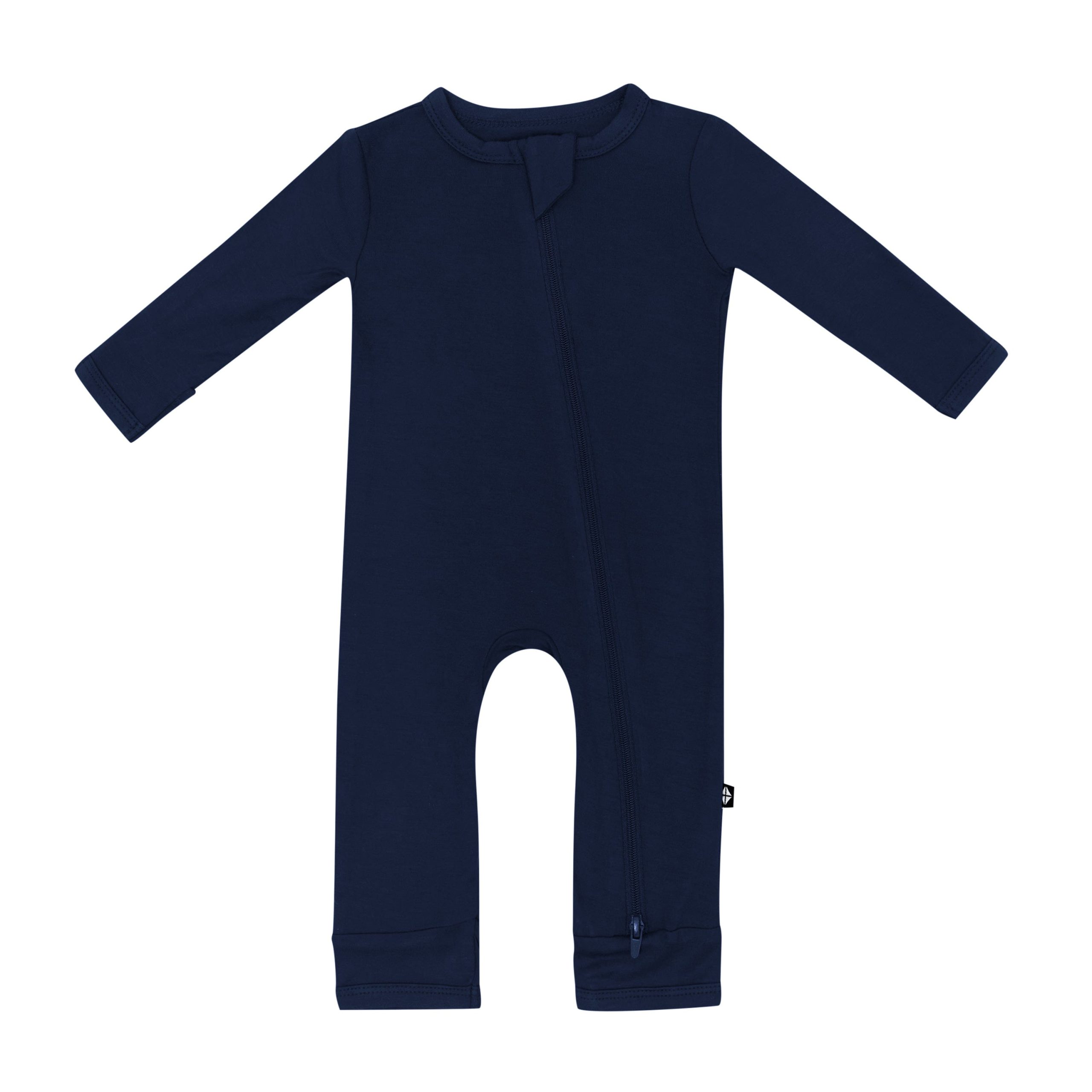 Zippered Romper in Navy - Image 2