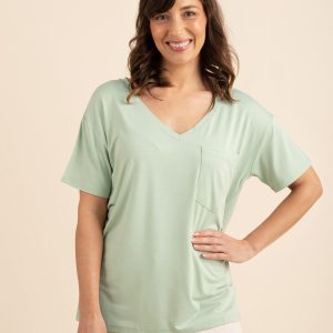 Women's Relaxed Fit V-Neck in Basil